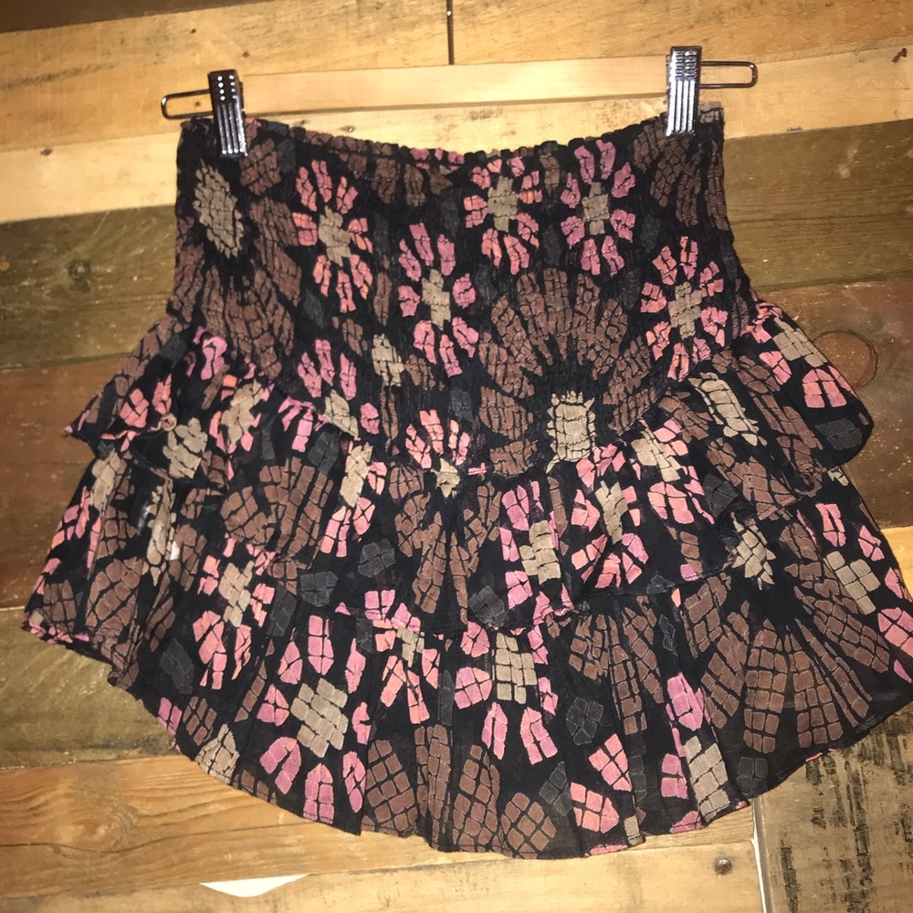 FP One Smocked Floral Tiered Ruffle Mini Skort - Picture 4 of 7